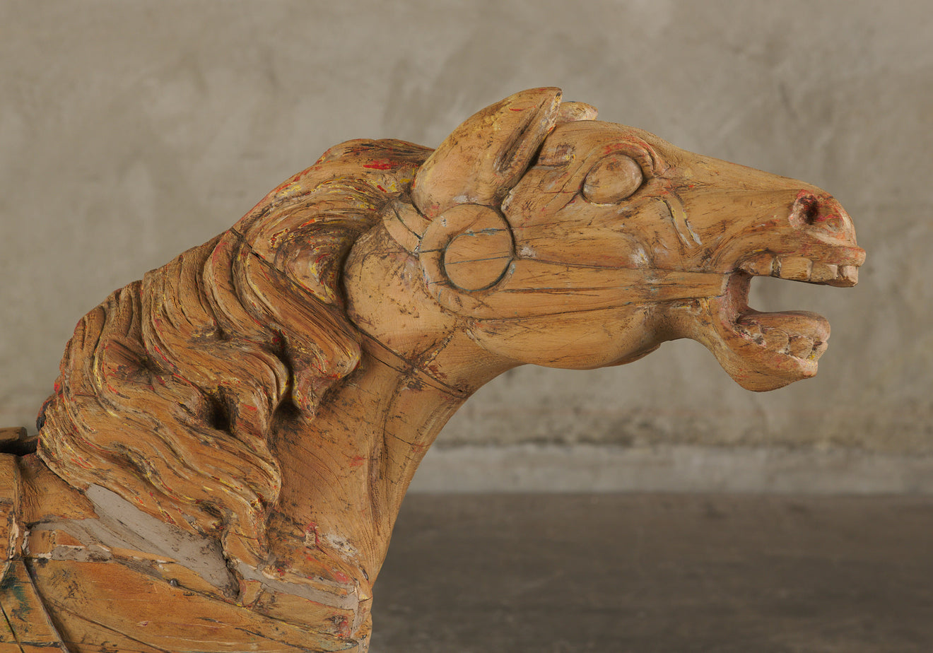 CAROUSEL CARVED WOOD HORSE
